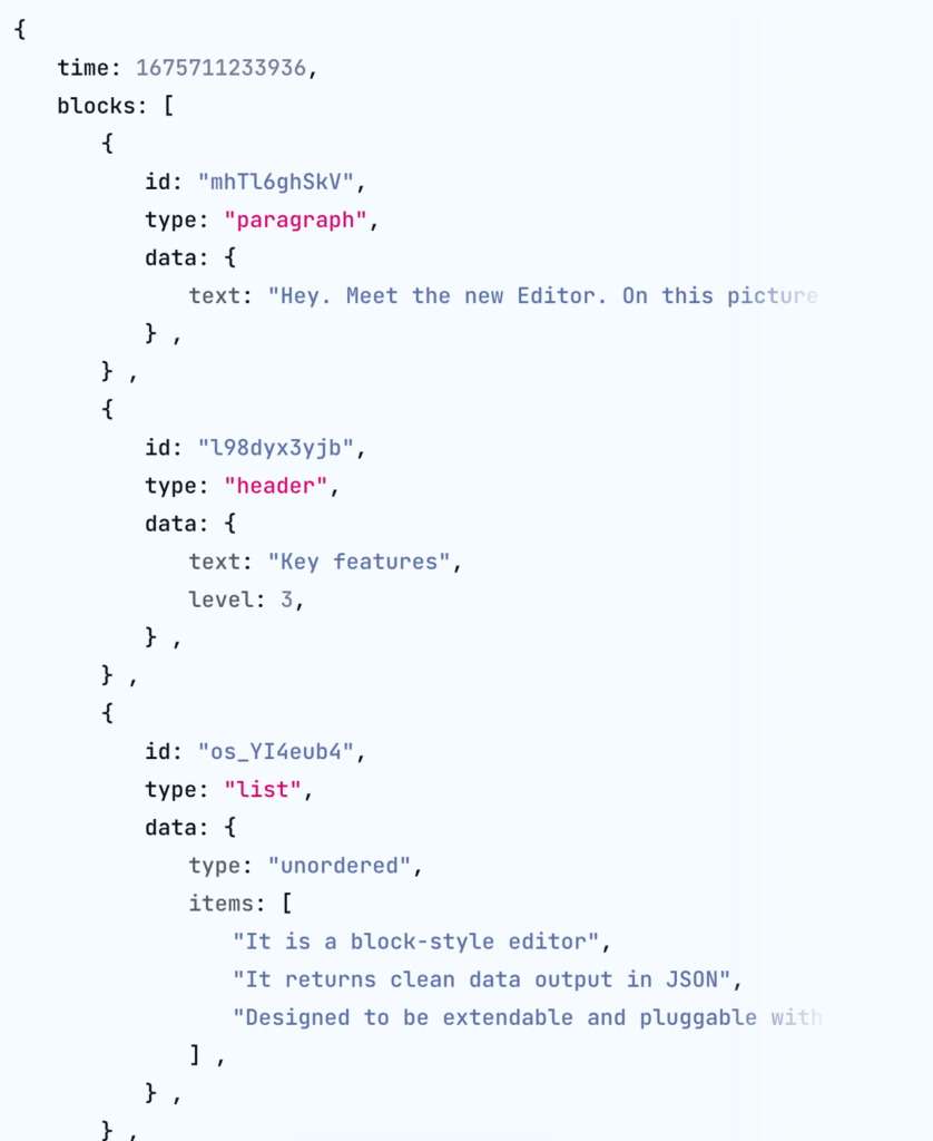 An example from editorjs.io page.